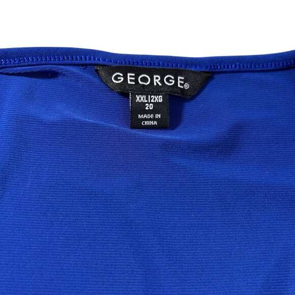 George Sparkly Blue Sequin Tank Top Size XXL Dressy Holiday Shell Party New - Picture 3 of 8